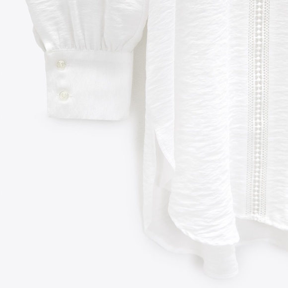 Zara lace insert long shirt S New - Picture 14 of 15